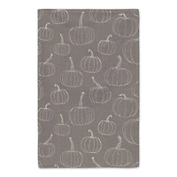 Grateful Hearts Gray Pumpkin Tea Towel Set