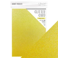 Craft Perfect Sherbert Lemon Glitter Cardstock, 8.5" x 11"