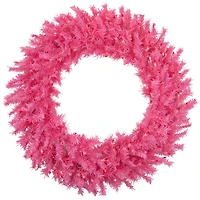 3ft. Pre-Lit Pink Spruce Christmas Wreath, Pink Lights