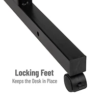 Mind Reader Black Mobile Sitting or Standing Desk