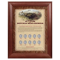 10 Years of Buffalo Nickels - Wood Frame