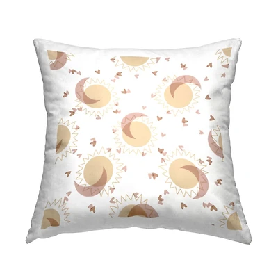 Stupell Industries Astral Sun Moon Overlapping Hearts Pattern Throw Pillow, 18" x 18"