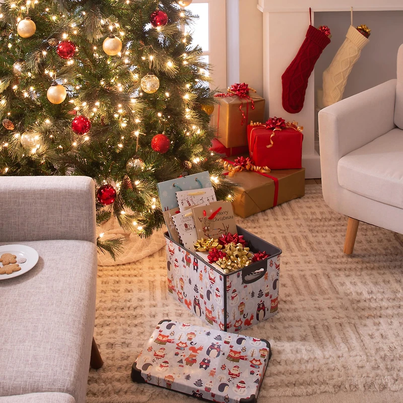 Simplify Woodland Winter Storage Tote Bin