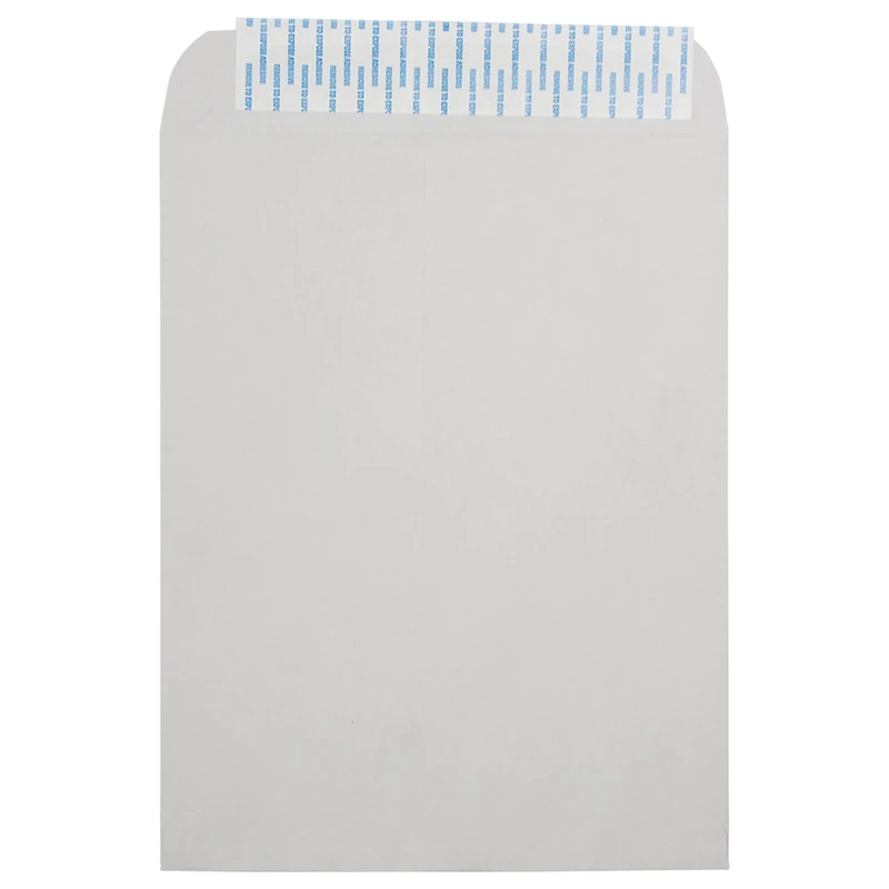 JAM Paper 10" x 13" Light Gray Kraft Peel & Seal Envelopes