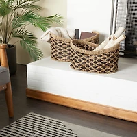 Brown Traditional Woven Sea Grass Storage Basket Set