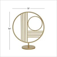 14" Gold Metal Contemporary Abstract Sculpture