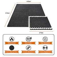 Sorbus 25" Black Exercise Mat Tile Set