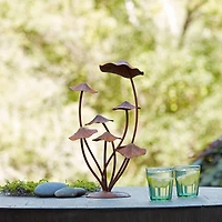 17" Bronze Metal Mushroom Garden Accent