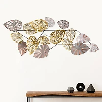 5.5ft. x 2ft. Scattered Metal Leaves Wall Art Decor