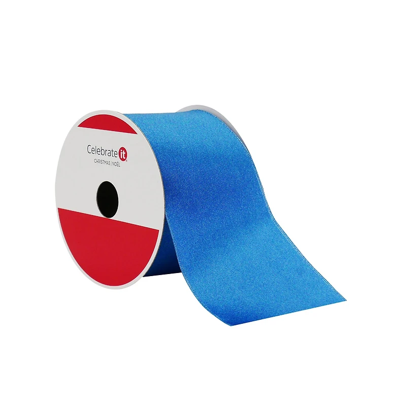 2.5" x 20ft. Navy Wired Satin Ribbon by Celebrate It®