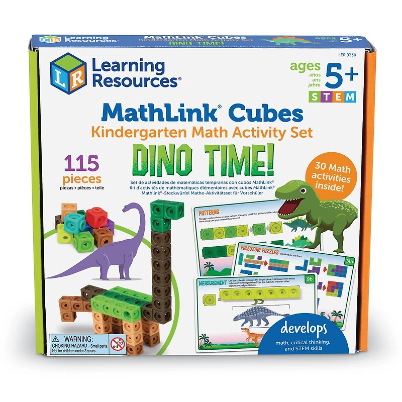 Learning Resources Mathlink Cubes Kindergarten Math Activity Set: Dino Time!