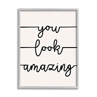 Stupell Industries You Look Amazing Phrase Abstract Line Typography Framed Wall Art