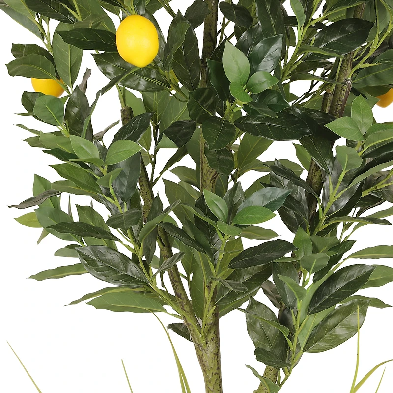 6ft. Artificial Lemon Tree in White Decorative Pot