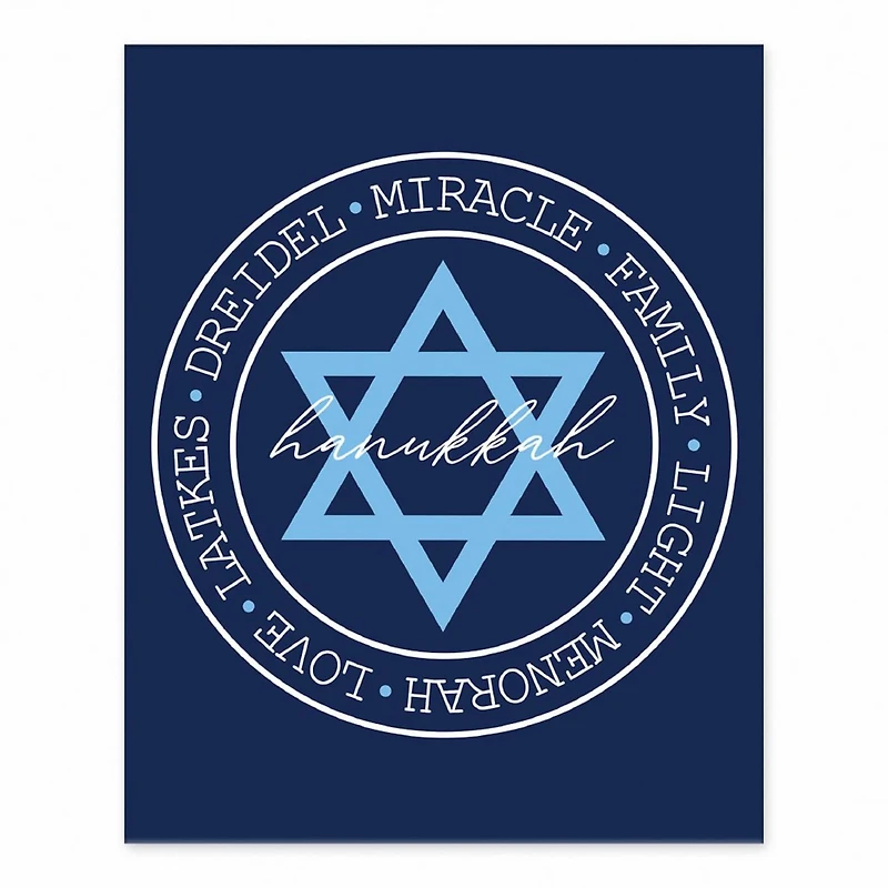 Hanukkah Circle Words 8x10 Tabletop Canvas