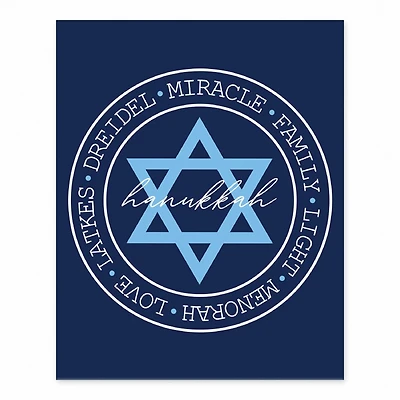 Hanukkah Circle Words 8x10 Tabletop Canvas