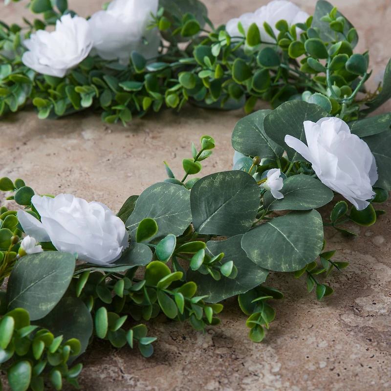 8 Pack: 6ft. White Rose Foliage Garland by Ashland®
