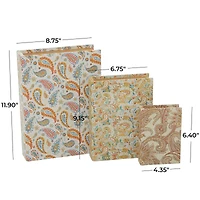 Paisley Canvas Faux Book Box Set