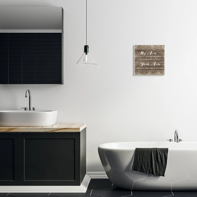Stupell Industries Your Aim Bathroom Wall Plaque Art