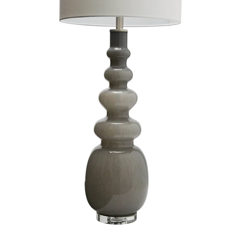 Hello Honey® 41" Glass Floor/Table Lamp with White Linen Shade