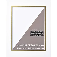 11" x 14" White & Gold Double Mat by Studio Décor®, 8.5" x 11" Opening Size