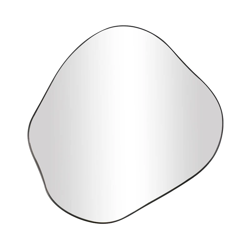 CosmoLiving by Cosmopolitan 31" x 28" Black Metal Abstract Wavy Wall Mirror