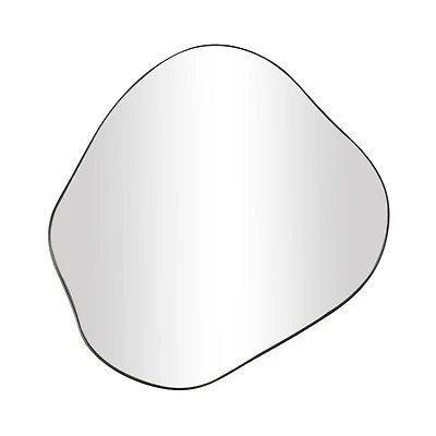 CosmoLiving by Cosmopolitan 31" x 28" Black Metal Abstract Wavy Wall Mirror