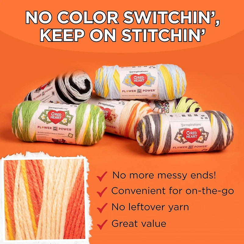3 Pack Red Heart® All In One Flower Power™ Yarn