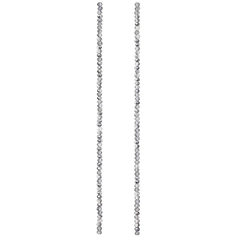 12 Pack: Silver Luster Glass Faceted Rondelle Beads, 2mm by Bead Landing™
