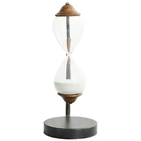 13" Black Metal Suspended Hourglass Timer with Gold Details