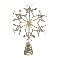 13" Champagne Glitter Starburst Lighted Tree Topper by Ashland®
