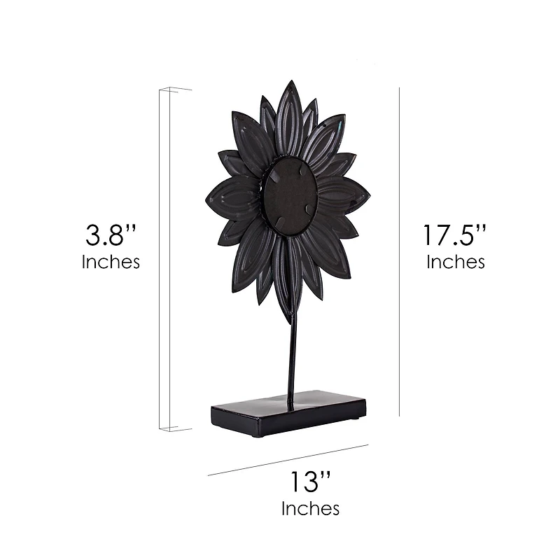 17.5" Turquoise Metal Flower Sculpture