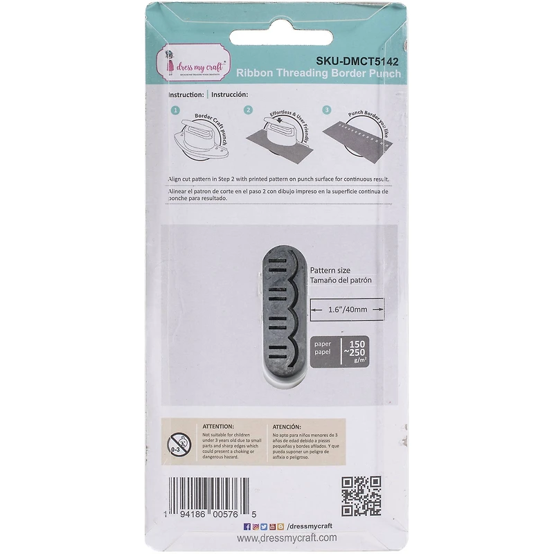 Dress My Craft® Ribbon Threading Border Punch