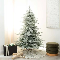 6ft. Pre-Lit Fraser Fir Flocked Artificial Christmas Tree with Instant, Warm White LED Lights