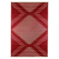 Red & Beige Tribal Outdoor Area Rug, 4ft. x 6ft.
