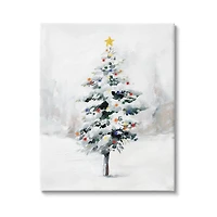 Stupell Industries Snowy Christmas Tree Landscape Canvas Wall Art