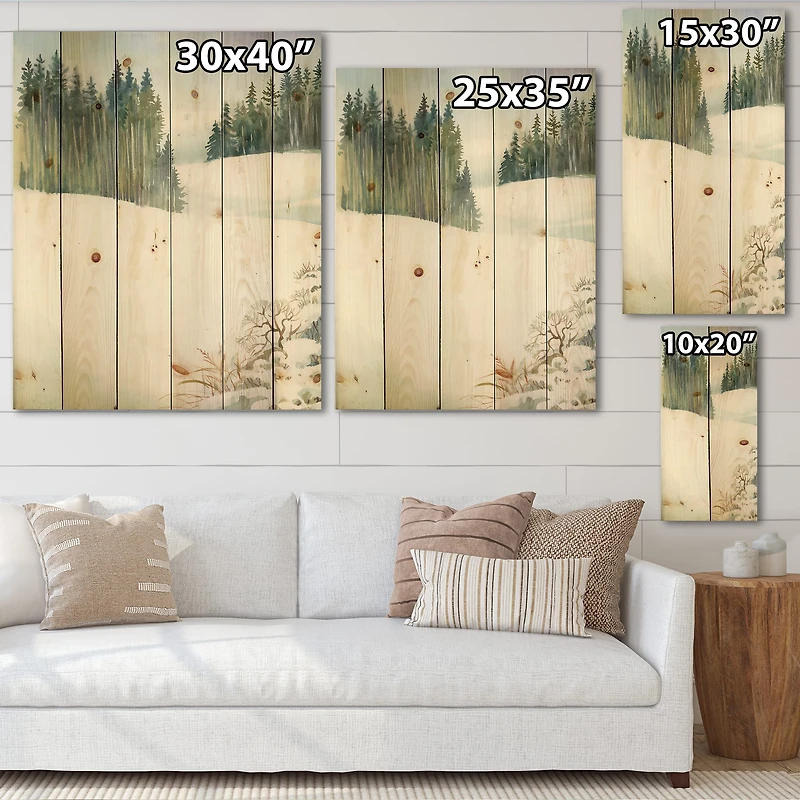 Designart - Pine Forest In Snowy Winter Landscape