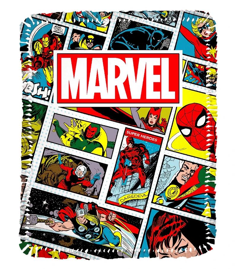 Marvel® 72" Comic Strip No Sew Fleece Throw Kit