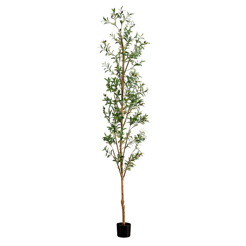 9ft. Potted Artificial Olive Tree with Natural Trunk