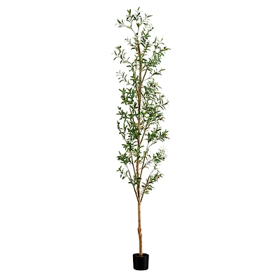9ft. Potted Artificial Olive Tree with Natural Trunk