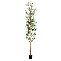 9ft. Potted Artificial Olive Tree with Natural Trunk