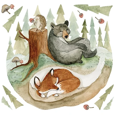 RoomMates Fox & Friends Peel & Stick Giant Wall Decal Set