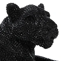 39" Black Glam Leopard Sculpture
