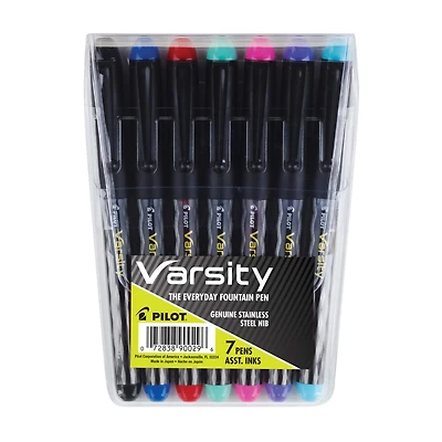 Pilot® Varsity 7 Color Fountain Pen Set