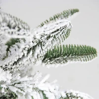 6.5ft Unlit Slim Flocked Noble Fir Artificial Christmas Tree