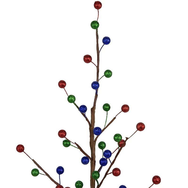 2ft. Unlit Glittered Ball Ornament Artificial Christmas Tree