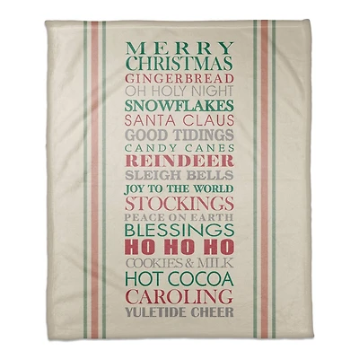 Holiday Words Coral Fleece Blanket