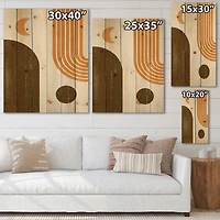 Designart - Abstract Geometric Rainbow In Earth Tones