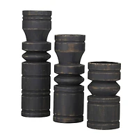 Black Traditional Candle Holder Set