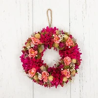 12.5" Mixed Floral & Berries Artificial Spring Wreath
