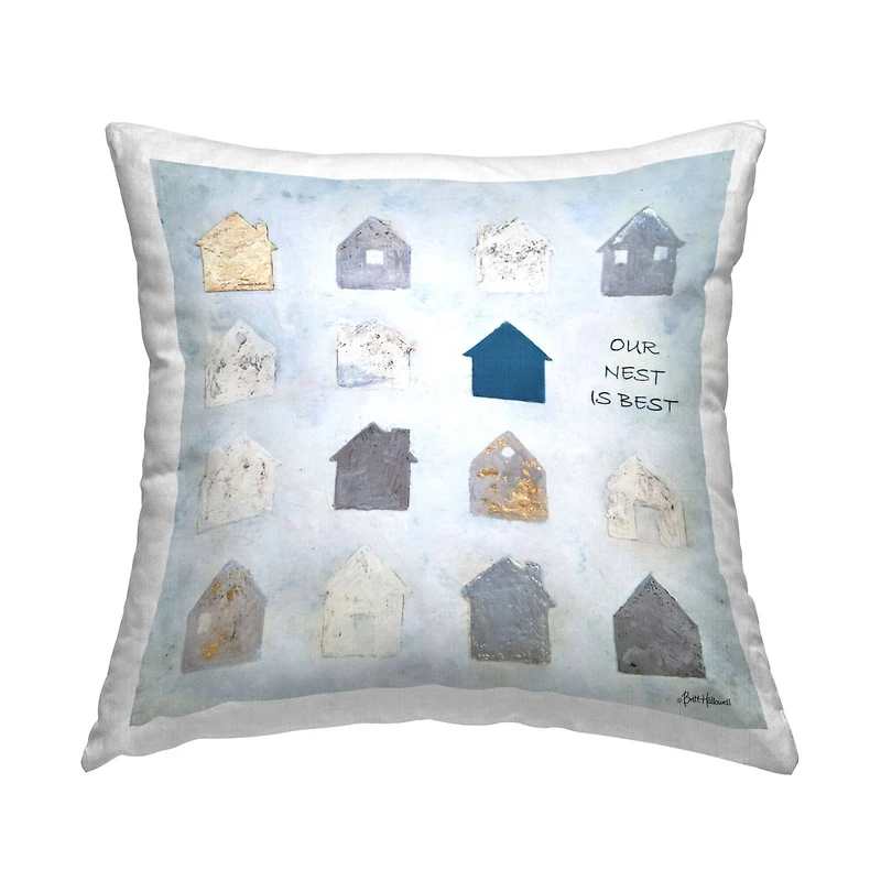Stupell Industries Our Nest Is Best Varied Houses Shapes Throw Pillow, 18" x 18"